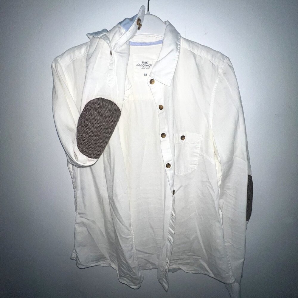 H&M White Button-Up Shirt – Size US 10